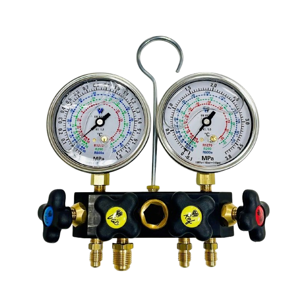 Analog 4-vejs manometer manifold til R290 samt R600a og R1270