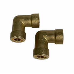Adapter 2 stk 90� loddefrie samlinger til k&oslash;leanl&aelig;g 1/4" x 1/4" op til 52bar