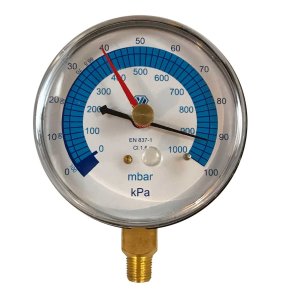 Mekanisk vakuummeter, 80mm, 1/8