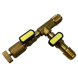 Serviceventil v&aelig;rkt&oslash;j 1/4", med 3/8" + 1/4" SAE tilslutning