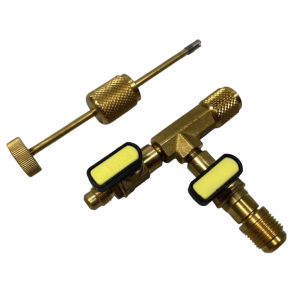 Serviceventil værktøj 1/4", med 3/8" + 1/4" SAE tilslutning