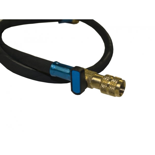Fyldeslange, HD, med CV-ventil, 1/4"-1/4", bl, 1,8 m