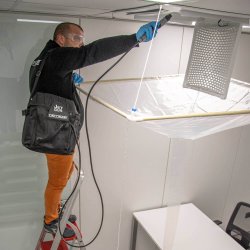 Opsamlingsenhed i klar plast u/spand til loftkassette