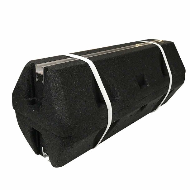 Montageblok st, ekstremt vibrationsdmpende, L=600 mm, med montageskinne